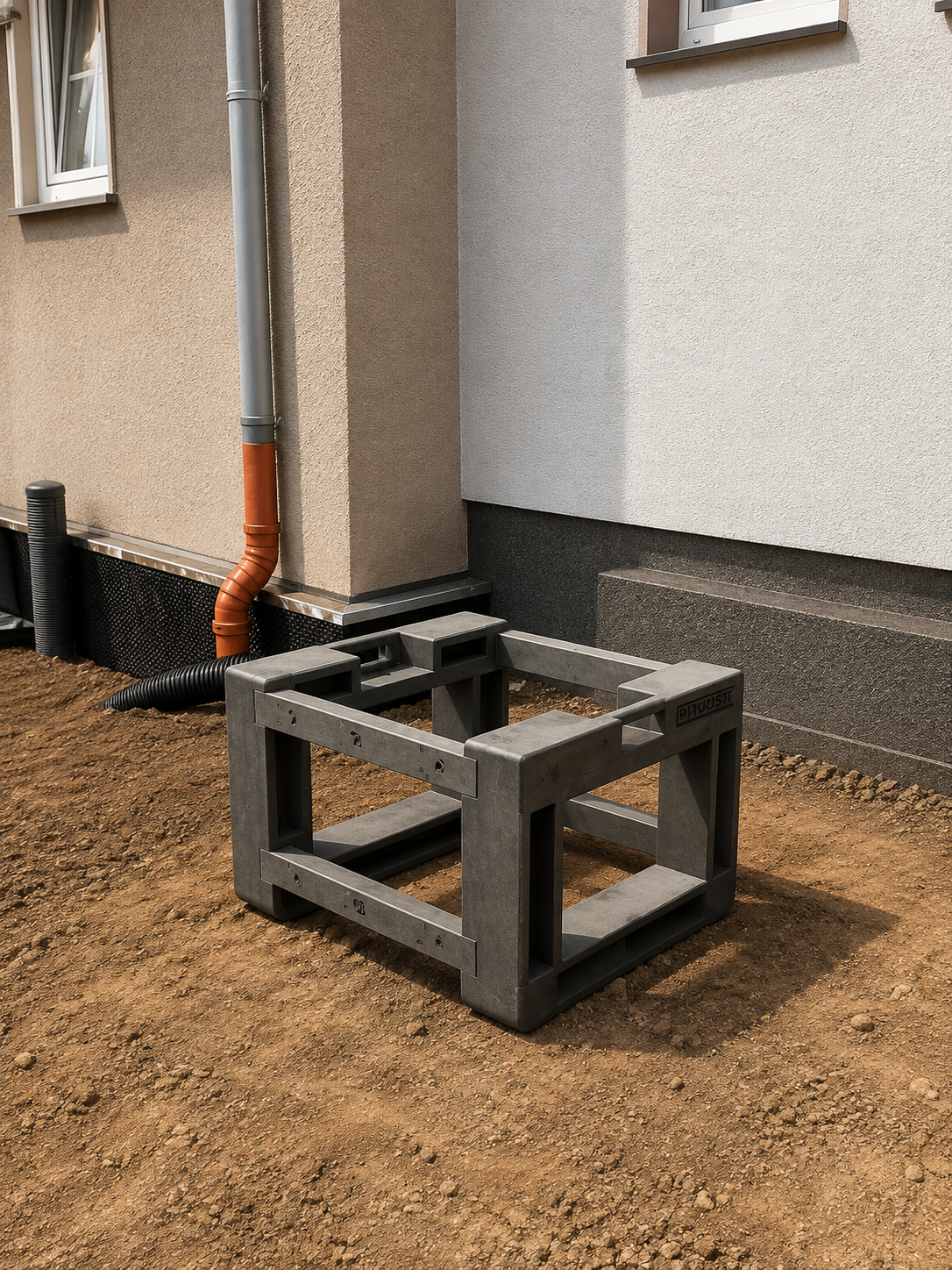 Projects Vorbereitete Wärmepumpen-Aufstellung