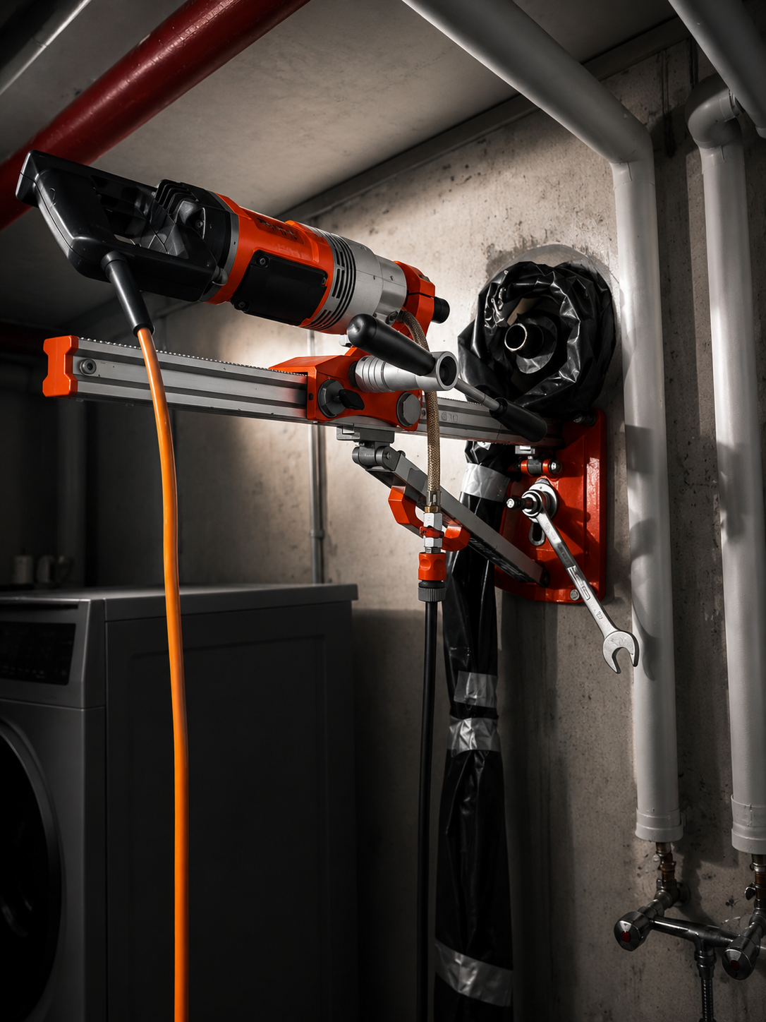 Projects Kernbohrmaschine an einer Wand
