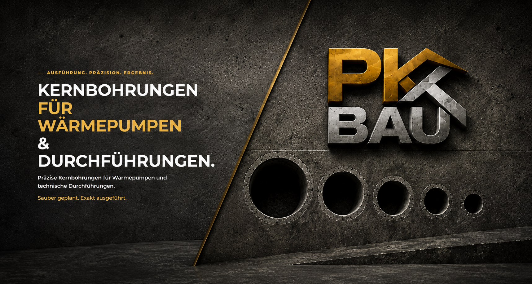 PK Bau – Kernbohrungen für Wärmepumpen und Durchführungen